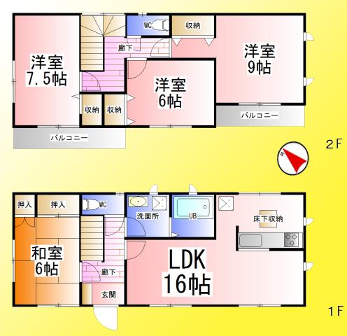 Floor plan. 18,800,000 yen, 4LDK, Land area 301.08 sq m , Building area 104.33 sq m