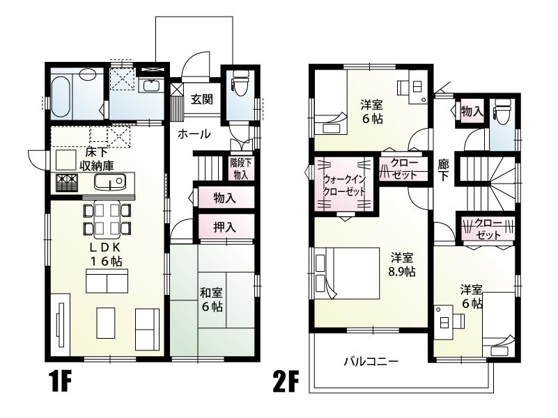 Floor plan. (A Building), Price 24,800,000 yen, 4LDK, Land area 163.73 sq m , Building area 109.3 sq m