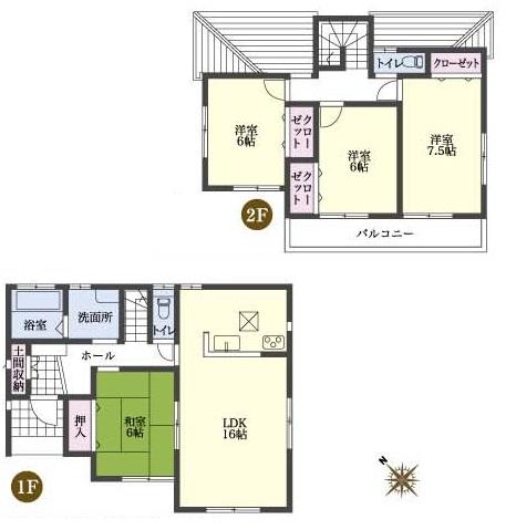 Floor plan. (3 Building), Price 21,800,000 yen, 4LDK, Land area 160 sq m , Building area 101.02 sq m