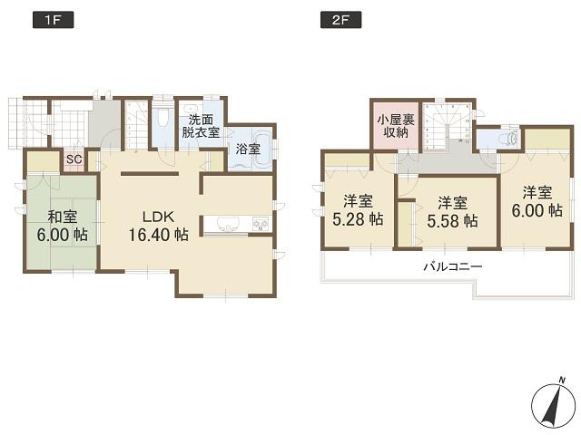 Floor plan. ((1) Building), Price 28,900,000 yen, 4LDK, Land area 131.42 sq m , Building area 100.61 sq m