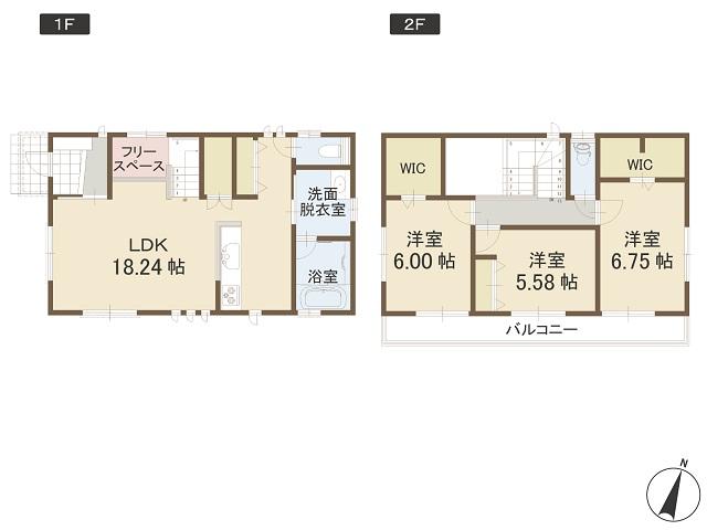 Floor plan. ((2) Building), Price 28.8 million yen, 3LDK, Land area 129.03 sq m , Building area 99.52 sq m