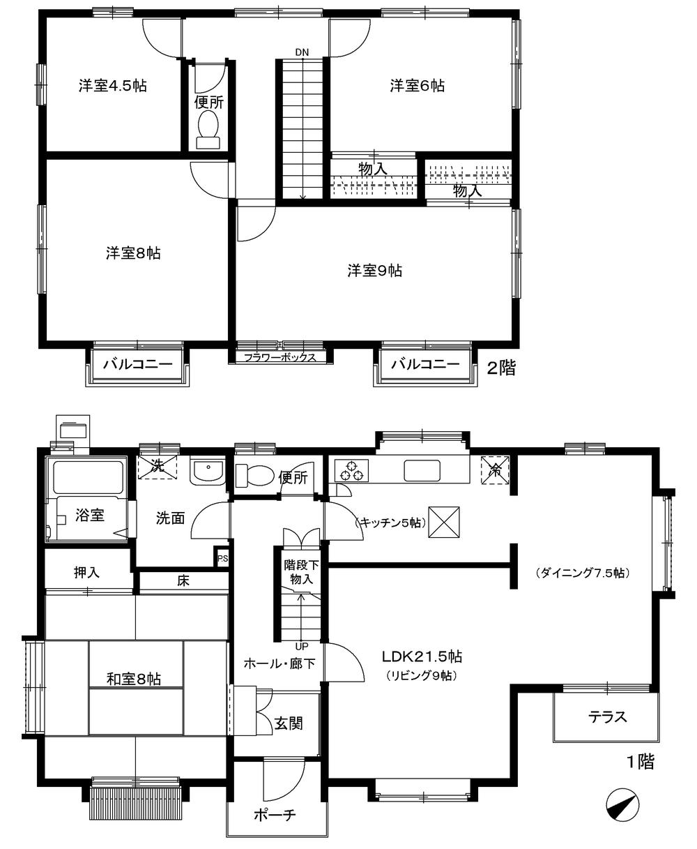 Floor plan. 16.5 million yen, 5LDK, Land area 151.43 sq m , Building area 133.28 sq m