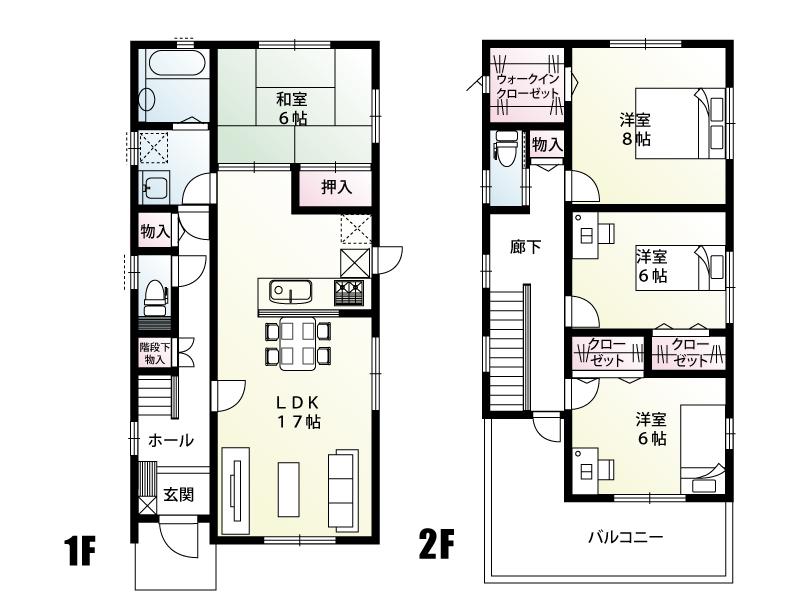 Floor plan. Price 22,800,000 yen, 4LDK, Land area 183 sq m , Building area 110.13 sq m