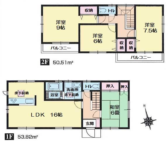 Floor plan. 19.9 million yen, 4LDK, Land area 172.75 sq m , Building area 104.33 sq m