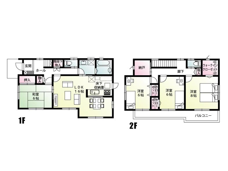 Floor plan. (4 Building), Price 26,800,000 yen, 4LDK+S, Land area 192.89 sq m , Building area 110.12 sq m