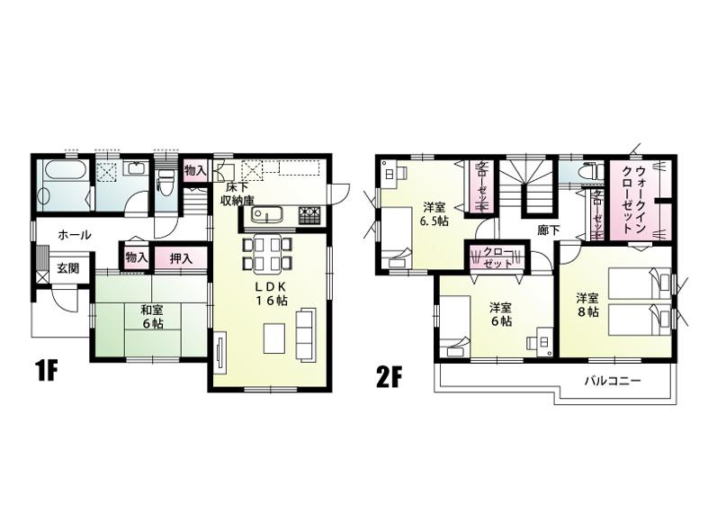 Floor plan. (1 Building), Price 24,800,000 yen, 4LDK, Land area 171.37 sq m , Building area 110.12 sq m