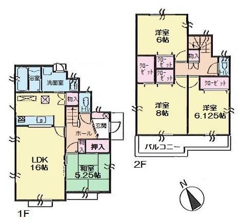 Floor plan. 17.8 million yen, 4LDK, Land area 149.63 sq m , Building area 103.09 sq m