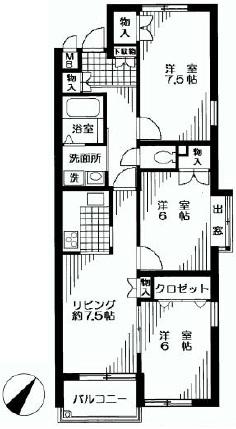 Floor plan. 3LDK, Price 6.8 million yen, Occupied area 68.31 sq m , Balcony area 4.05 sq m