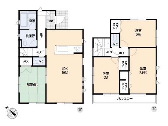 Floor plan. 24,800,000 yen, 4LDK, Land area 163.61 sq m , Building area 93.15 sq m floor plan