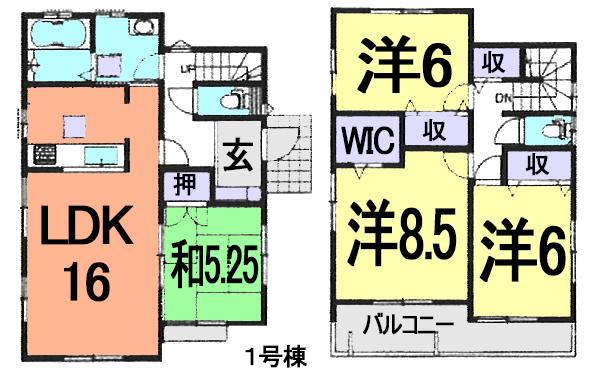 Floor plan. (1 Building), Price 20.5 million yen, 4LDK, Land area 151.42 sq m , Building area 101.01 sq m