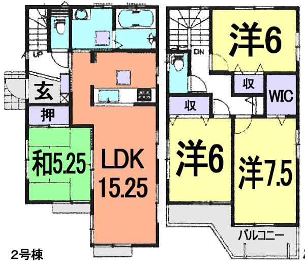Floor plan. (Building 2), Price 18.9 million yen, 4LDK, Land area 150.52 sq m , Building area 96.88 sq m