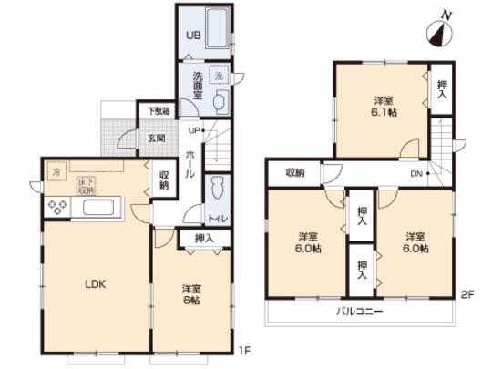 Floor plan. 27,800,000 yen, 4LDK, Land area 115.54 sq m , Building area 94.19 sq m floor plan
