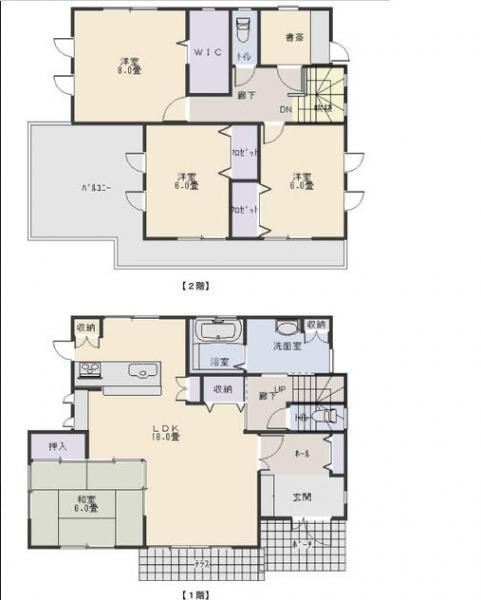 Floor plan. 34 million yen, 4LDK, Land area 200.5 sq m , Building area 118.41 sq m