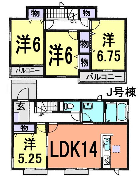 Floor plan. (J Building), Price 24.5 million yen, 4LDK, Land area 120.83 sq m , Building area 91.91 sq m