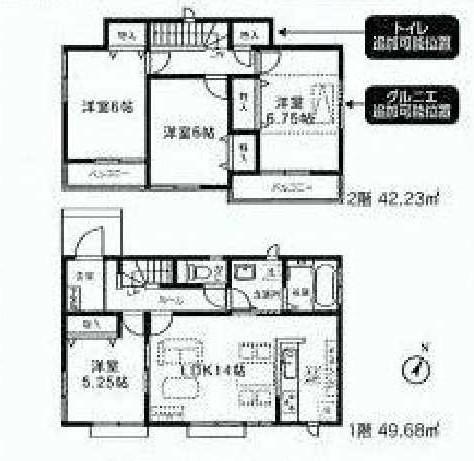 Floor plan. 24.5 million yen, 4LDK, Land area 120.83 sq m , Building area 91.91 sq m