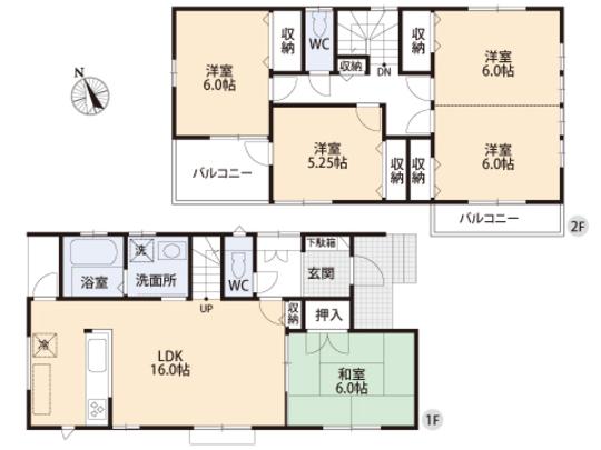 Floor plan. 30,900,000 yen, 4LDK, Land area 151.09 sq m , Building area 107.64 sq m floor plan
