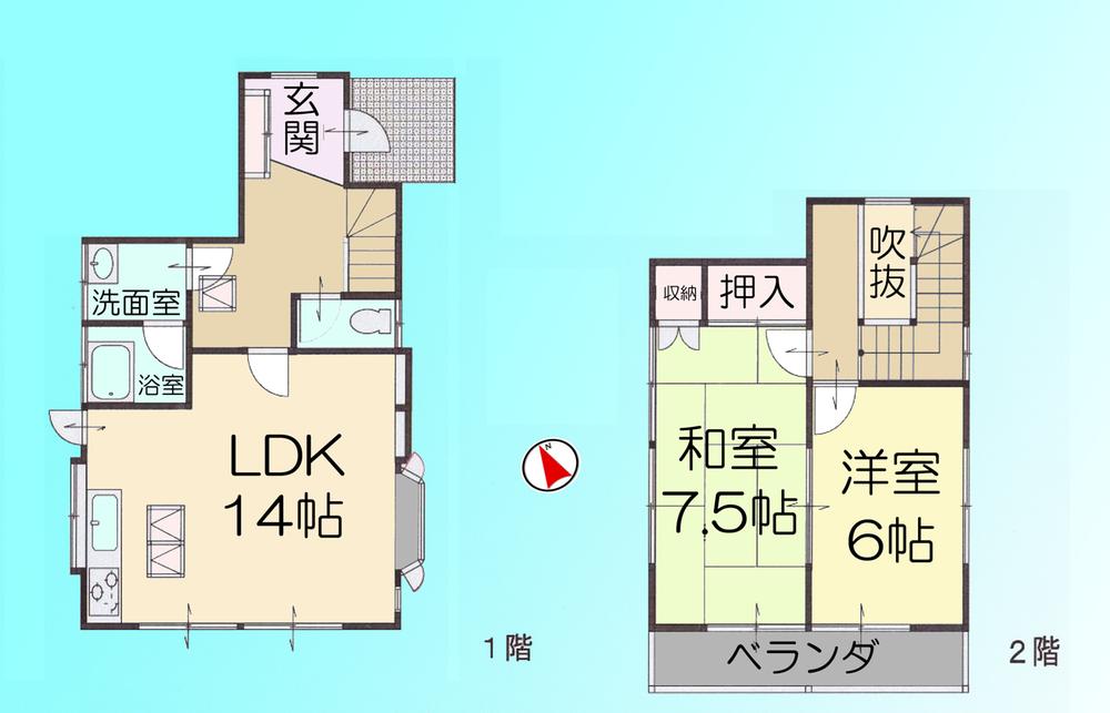 Floor plan. 11 million yen, 2LDK, Land area 76.81 sq m , Building area 70.38 sq m