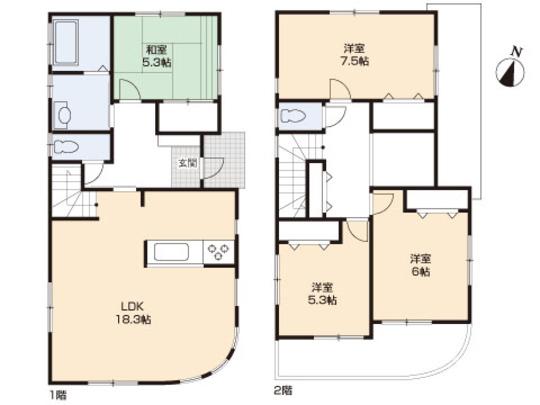 Floor plan. 33,700,000 yen, 4LDK, Land area 123.4 sq m , Building area 103.09 sq m floor plan
