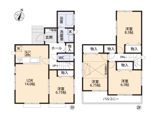 Floor plan. 27.3 million yen, 4LDK, Land area 113.01 sq m , Building area 93.15 sq m floor plan