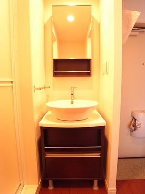 Washroom. Stylish washbasin