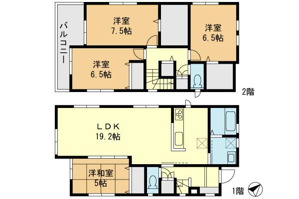 Floor plan. Price 31,800,000 yen, 4LDK, Land area 165 sq m , Building area 109.71 sq m