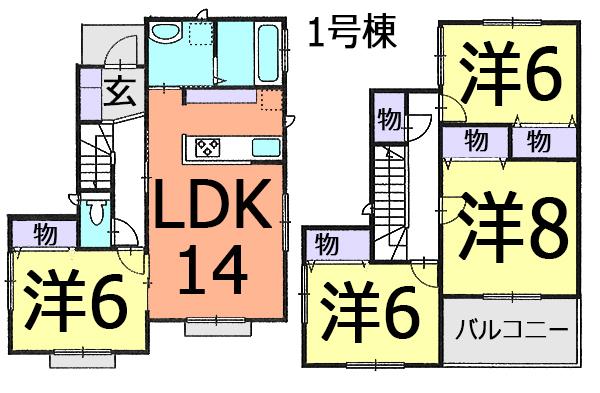 Floor plan. 22,800,000 yen, 4LDK, Land area 99.16 sq m , Building area 96.88 sq m