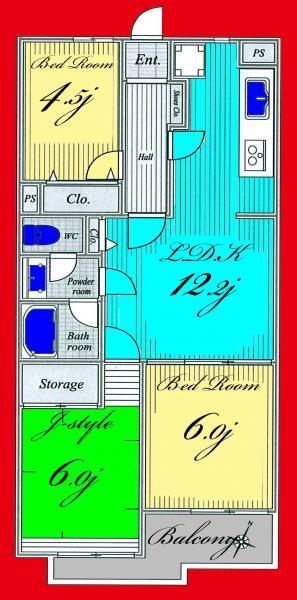 Floor plan. 3LDK, Price 13,900,000 yen, Occupied area 63.74 sq m