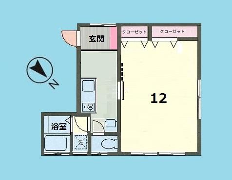 Floor plan. 1K, Price 9.8 million yen, Occupied area 31.75 sq m