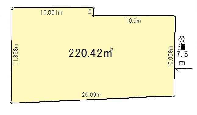 Compartment figure. Land price 13,330,000 yen, Land area 220.42 sq m