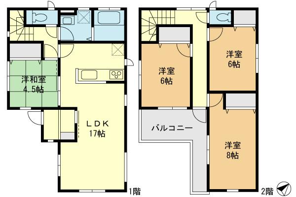 Floor plan. 34,800,000 yen, 4LDK, Land area 115.76 sq m , Building area 100.29 sq m