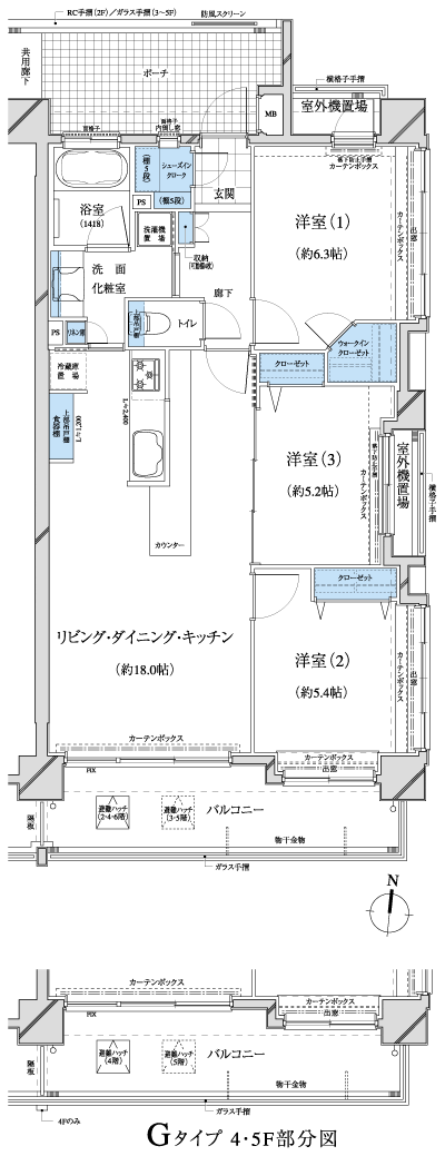 Floor: 3LDK + WIC, the occupied area: 75.06 sq m