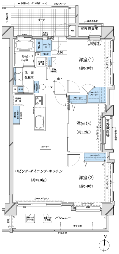 Floor: 3LDK + WIC, the occupied area: 75.06 sq m