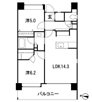 Floor: 2LDK + SIC + WIC, the occupied area: 58.25 sq m