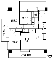 Floor: 3LDK + WIC, the occupied area: 71.07 sq m