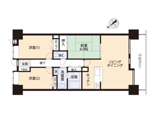 Floor plan. 3LDK, Price 22,400,000 yen, Footprint 72.9 sq m , Balcony area 9.88 sq m floor plan