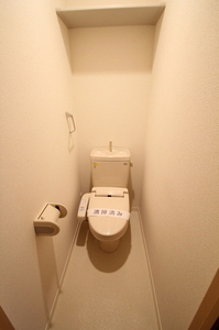 Toilet. To the toilet, There was installed shelf, Warm water washing toilet seat