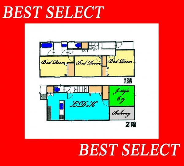 Floor plan. 30,800,000 yen, 4LDK, Land area 100.14 sq m , Building area 99.71 sq m