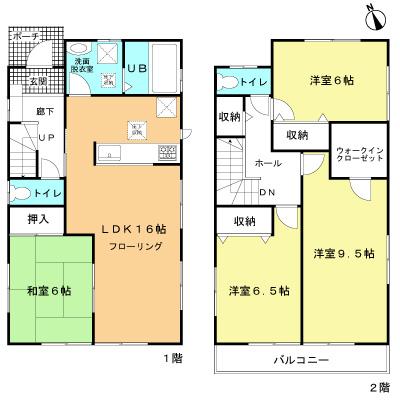 Floor plan. 41,800,000 yen, 4LDK, Land area 118.34 sq m , Building area 105.98 sq m