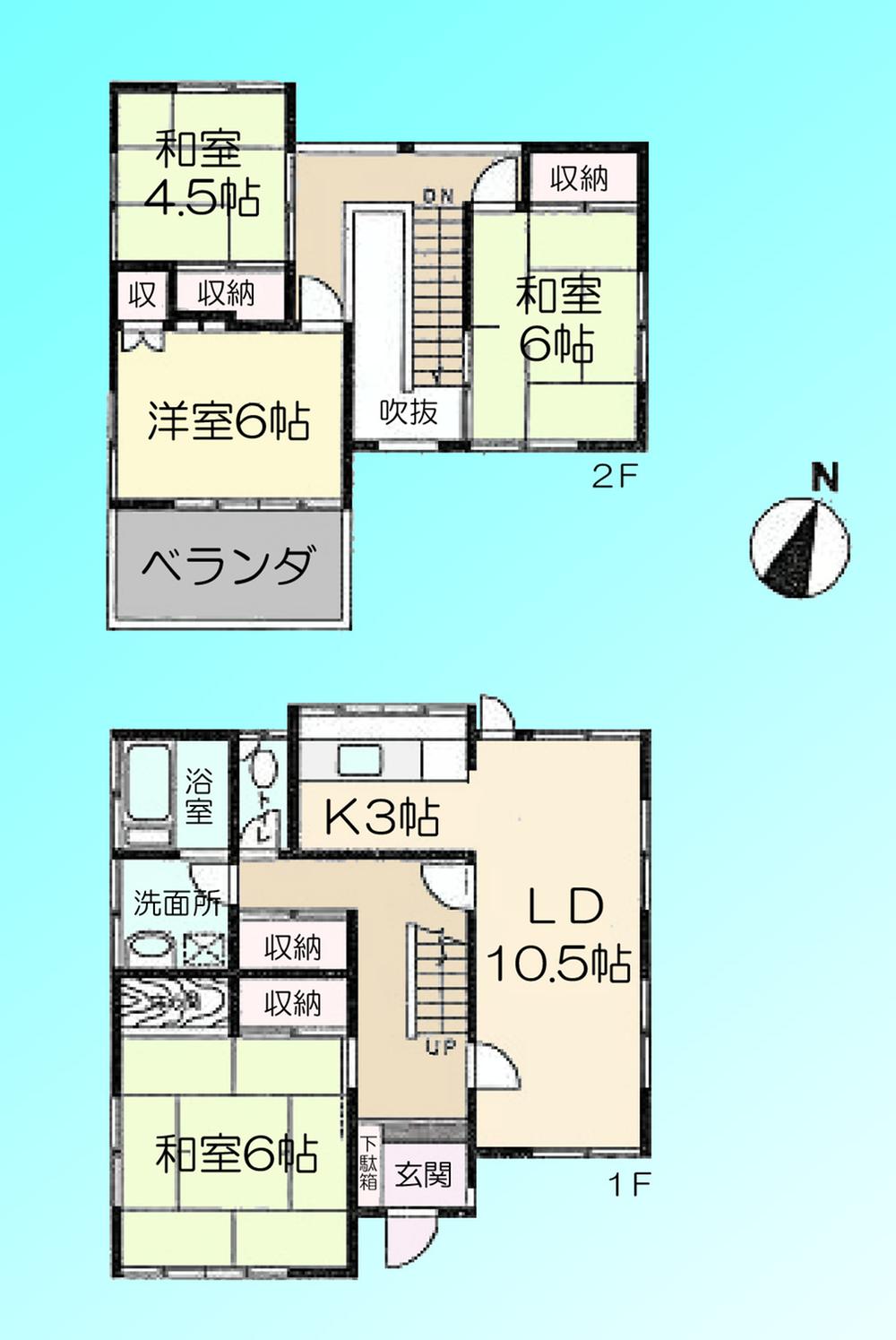 Floor plan. 15.8 million yen, 4LDK, Land area 144.48 sq m , Building area 103.51 sq m