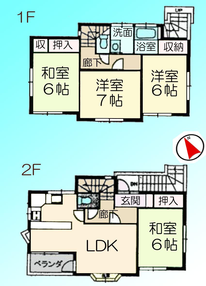 Floor plan. 22,800,000 yen, 4LDK, Land area 102.63 sq m , Building area 90.11 sq m