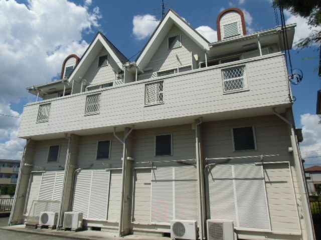 Building appearance. Cute appearance of the design of the roof accents.