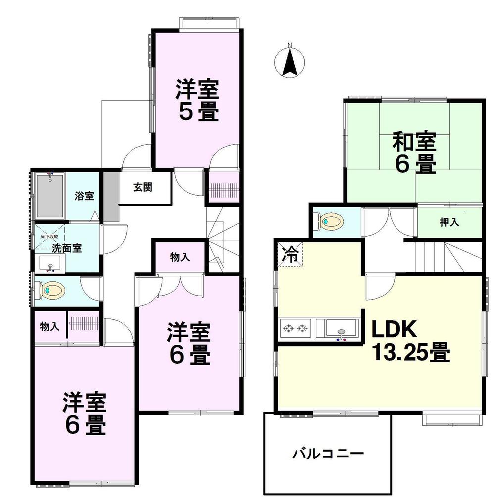Floor plan. 14.8 million yen, 4LDK, Land area 101.1 sq m , Building area 86.94 sq m
