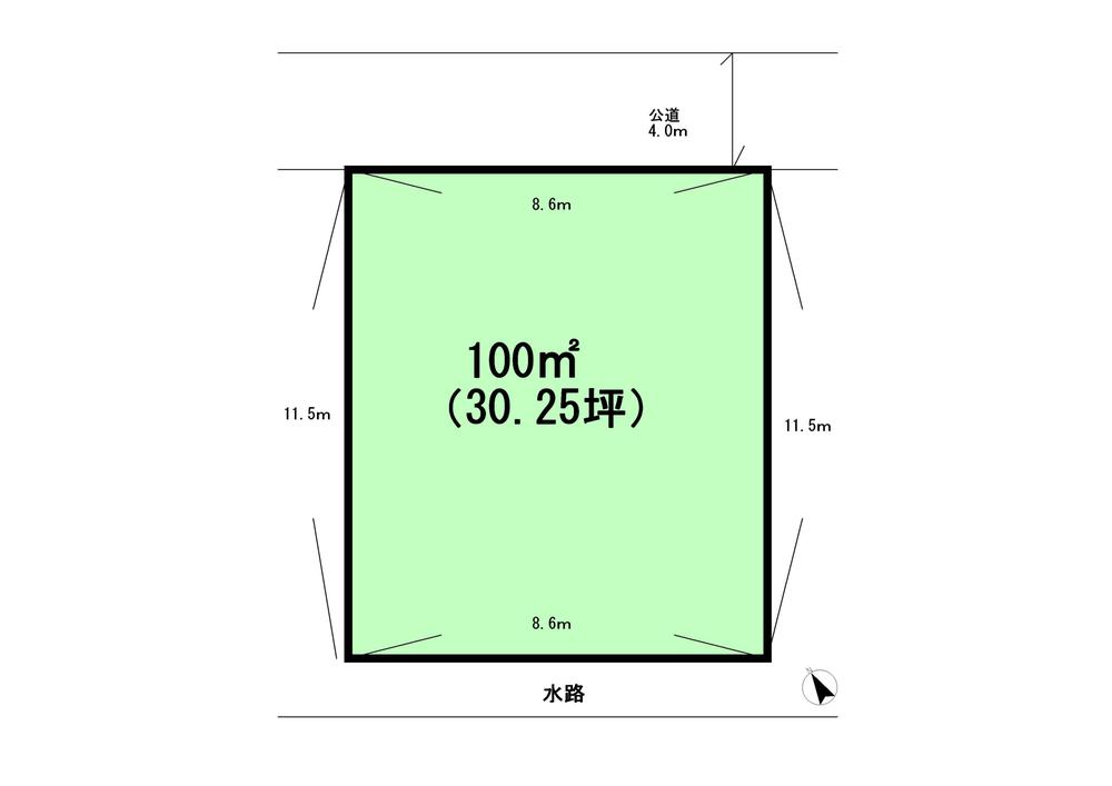 Compartment figure. Land price 15.8 million yen, Land area 100 sq m