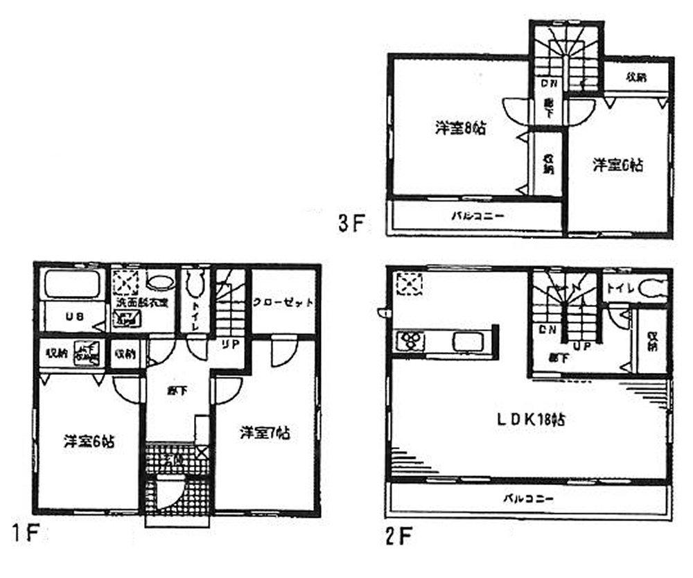 Floor plan. (1 Building), Price 25,800,000 yen, 4LDK, Land area 91.8 sq m , Building area 115.08 sq m
