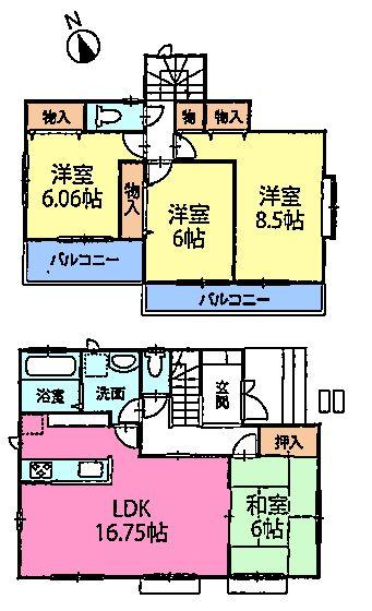 Floor plan. 30,800,000 yen, 4LDK, Land area 157 sq m , Building area 102.06 sq m