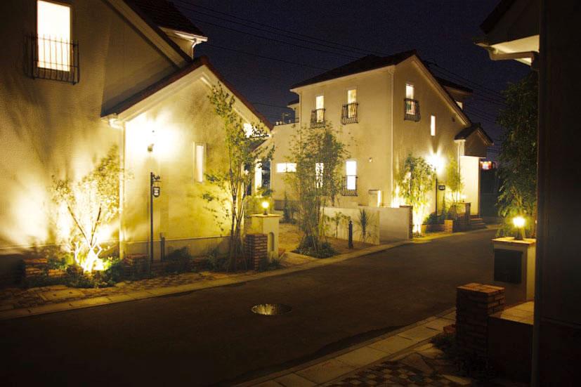 Security equipment. Night, Houses agreement of light that each mansion to light up the gatepost and garden lights. Also enhance security of the entire city as well as produce beautiful streets of the night.