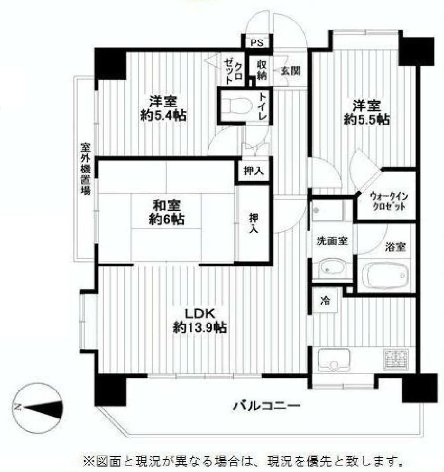 Floor plan. 3LDK, Price 17.8 million yen, Footprint 65.6 sq m , Balcony area 11.09 sq m