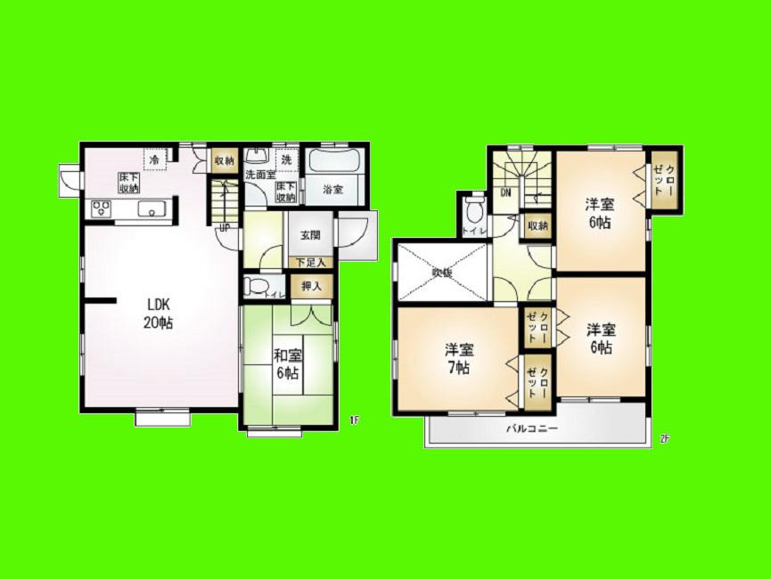 Floor plan. (3 Building), Price 34,800,000 yen, 4LDK, Land area 163.03 sq m , Building area 104.74 sq m