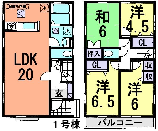 Floor plan. 22,900,000 yen, 4LDK, Land area 88.44 sq m , Building area 96.88 sq m