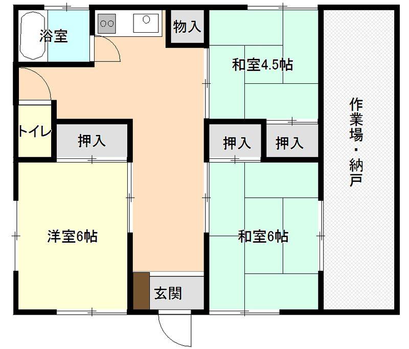 Floor plan. 4.8 million yen, 3K+S, Land area 99.17 sq m , Building area 62.24 sq m